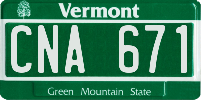 VT license plate CNA671