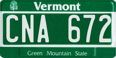 VT license plate CNA672