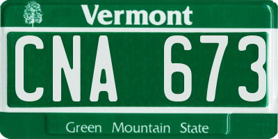 VT license plate CNA673