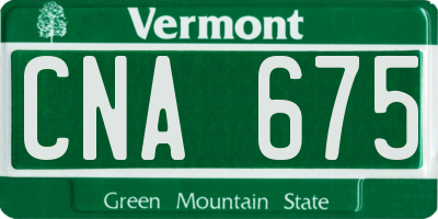 VT license plate CNA675