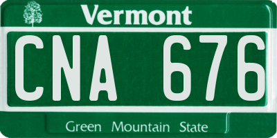 VT license plate CNA676