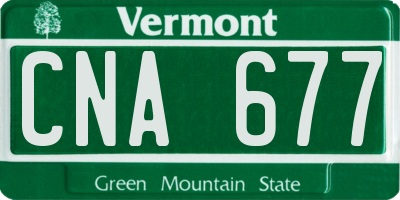 VT license plate CNA677