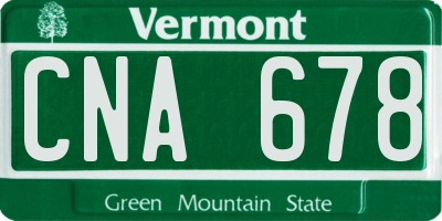 VT license plate CNA678