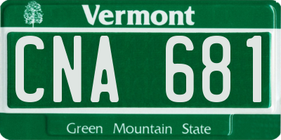 VT license plate CNA681