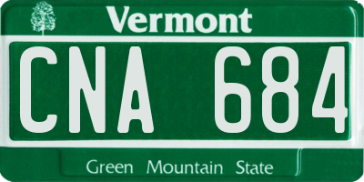 VT license plate CNA684
