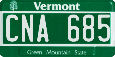VT license plate CNA685