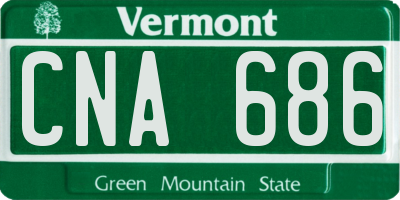 VT license plate CNA686