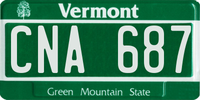 VT license plate CNA687