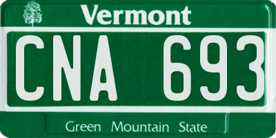 VT license plate CNA693