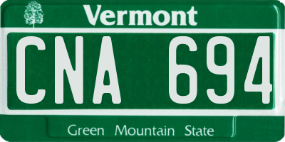 VT license plate CNA694