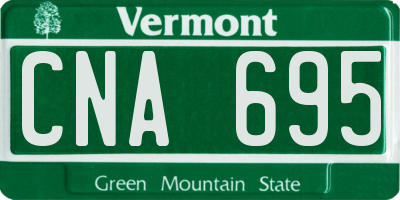 VT license plate CNA695