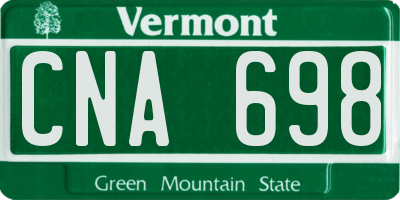VT license plate CNA698