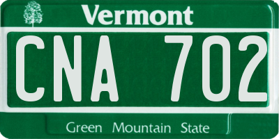 VT license plate CNA702