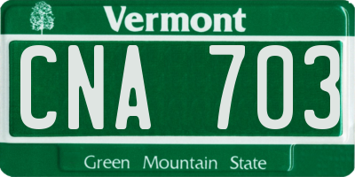 VT license plate CNA703