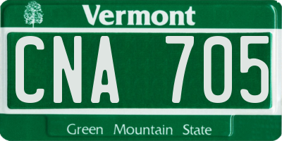 VT license plate CNA705