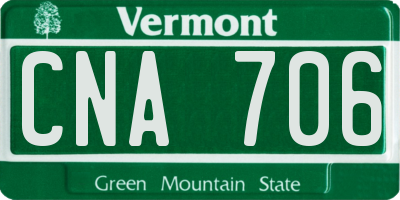 VT license plate CNA706