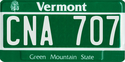 VT license plate CNA707