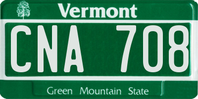 VT license plate CNA708