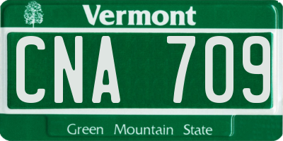 VT license plate CNA709