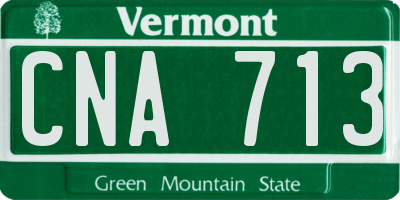 VT license plate CNA713