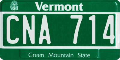 VT license plate CNA714