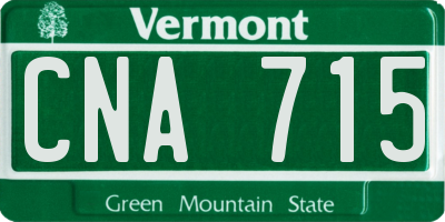 VT license plate CNA715