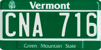 VT license plate CNA716