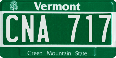 VT license plate CNA717