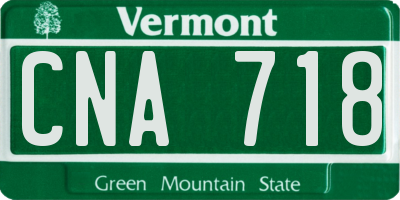 VT license plate CNA718