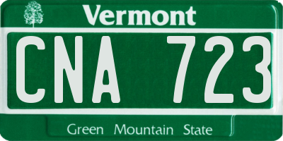 VT license plate CNA723