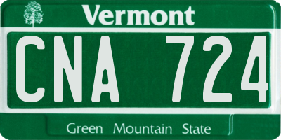 VT license plate CNA724