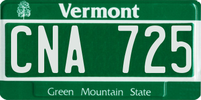 VT license plate CNA725