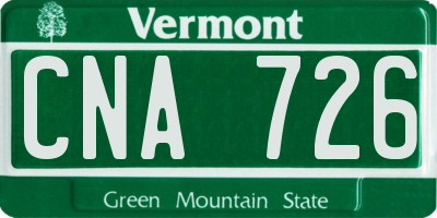 VT license plate CNA726