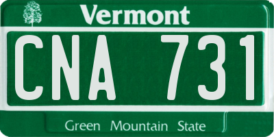 VT license plate CNA731