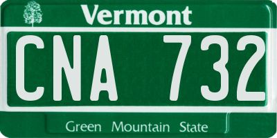 VT license plate CNA732