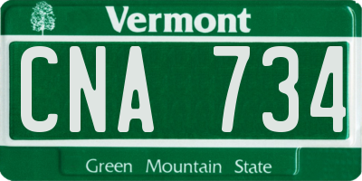 VT license plate CNA734