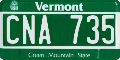 VT license plate CNA735