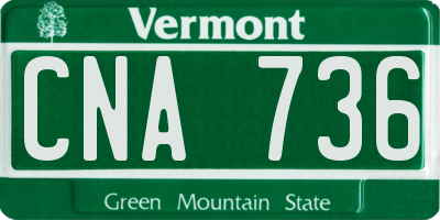 VT license plate CNA736