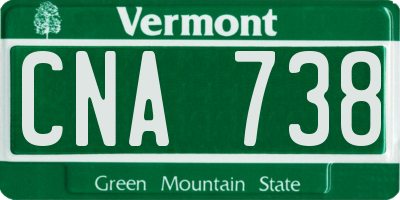 VT license plate CNA738