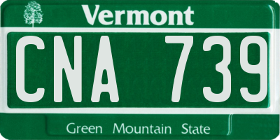 VT license plate CNA739
