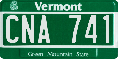 VT license plate CNA741