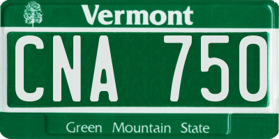 VT license plate CNA750