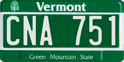 VT license plate CNA751