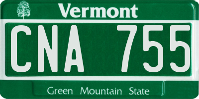 VT license plate CNA755