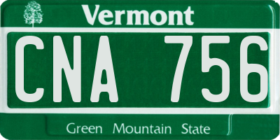 VT license plate CNA756