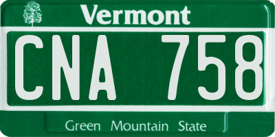 VT license plate CNA758