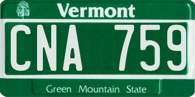 VT license plate CNA759