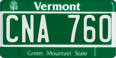 VT license plate CNA760