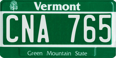 VT license plate CNA765