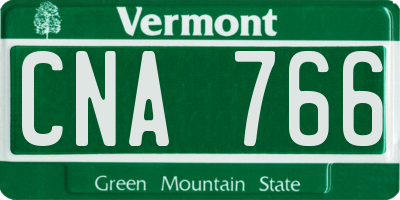 VT license plate CNA766